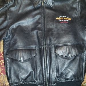 Vintage Race Rock Black Leather Jacket